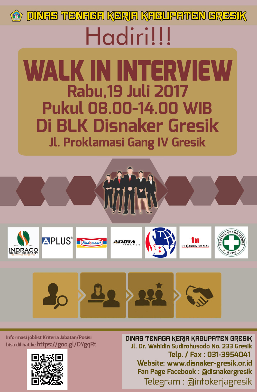 Info Disnaker Gresik : Walk In Interview 2 Tahun 2017